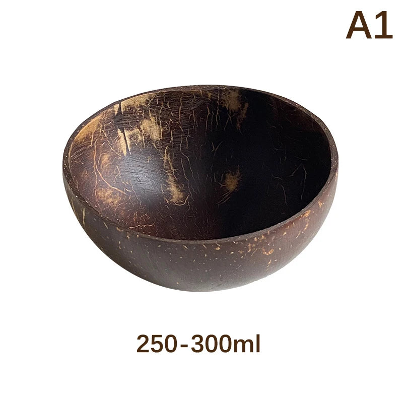 Natural Handmade Coconut  Bowl, Fork & Spoon 