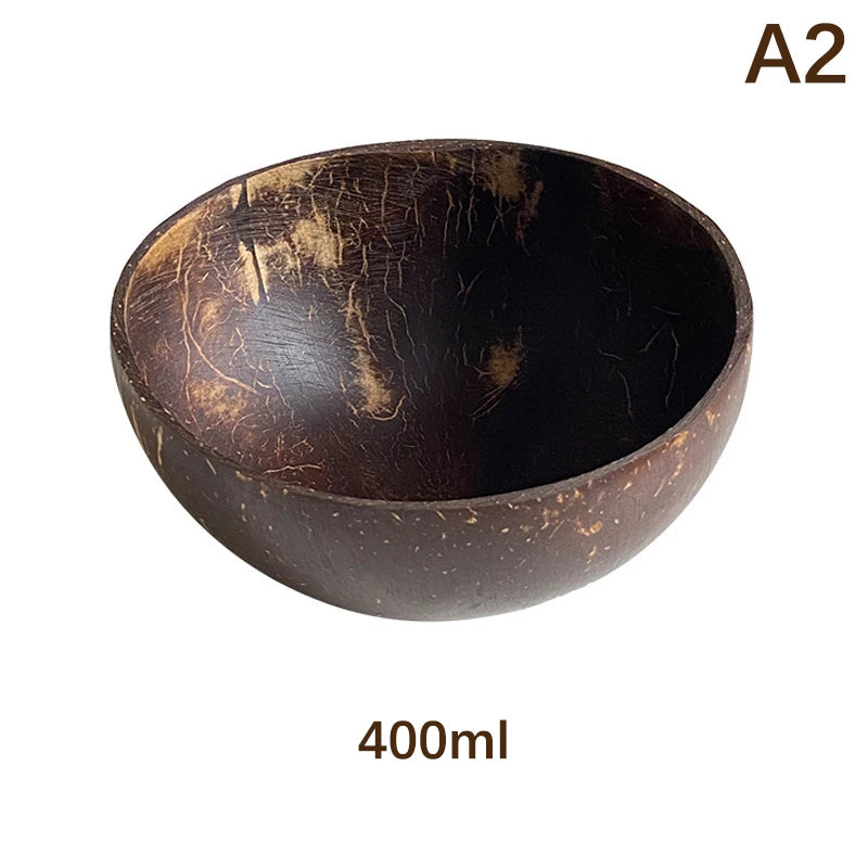 Natural Handmade Coconut  Bowl, Fork & Spoon 