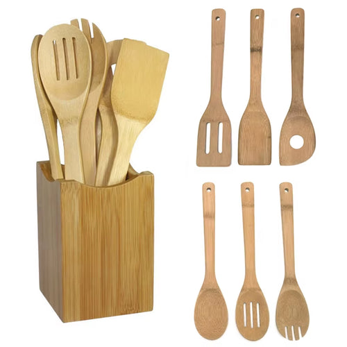 6 Pieces Bamboo Spoon Set