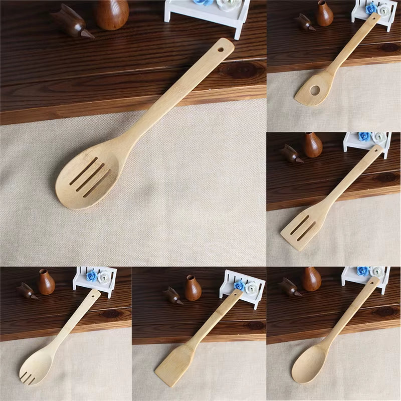 6 Pieces Bamboo Spoon Set