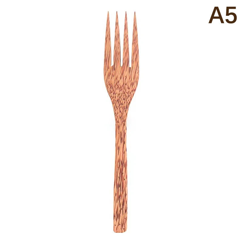 Natural Handmade Coconut  Bowl, Fork & Spoon 