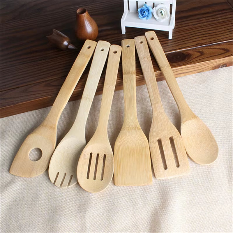 6 Pieces Bamboo Spoon Set